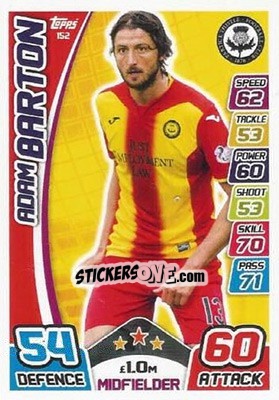 Sticker Adam Barton - SPFL 2017-2018. Match Attax n. 152 - Topps