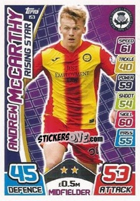 Sticker Andrew McCarthy - SPFL 2017-2018. Match Attax n. 153 - Topps
