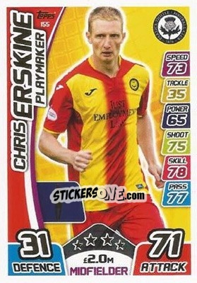 Sticker Chris Erskine - SPFL 2017-2018. Match Attax n. 155 - Topps