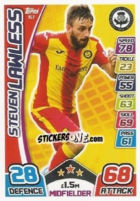Sticker Steven Lawless - SPFL 2017-2018. Match Attax n. 157 - Topps