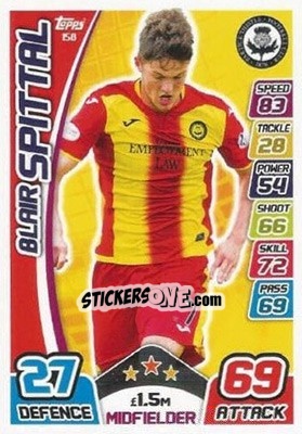 Sticker Blair Spittal - SPFL 2017-2018. Match Attax n. 158 - Topps