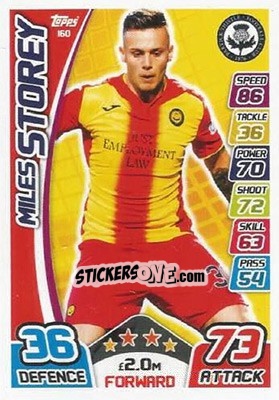 Cromo Miles Storey - SPFL 2017-2018. Match Attax n. 160 - Topps