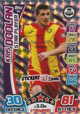 Sticker Kris Doolan - SPFL 2017-2018. Match Attax n. 161 - Topps