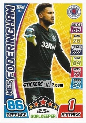 Sticker Wes Foderingham - SPFL 2017-2018. Match Attax n. 164 - Topps