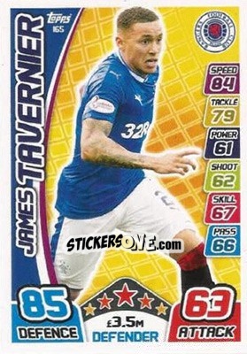 Sticker James Tavernier - SPFL 2017-2018. Match Attax n. 165 - Topps