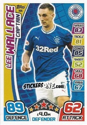 Sticker Lee Wallace - SPFL 2017-2018. Match Attax n. 166 - Topps