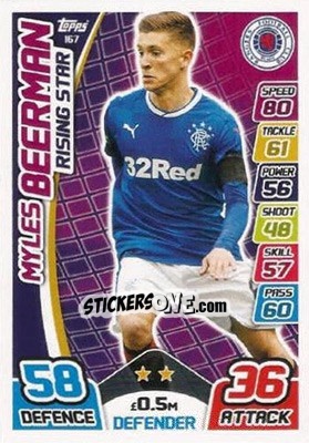 Sticker Myles Beerman - SPFL 2017-2018. Match Attax n. 167 - Topps