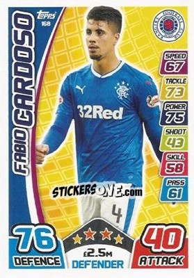 Sticker Fábio Cardoso - SPFL 2017-2018. Match Attax n. 168 - Topps