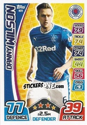 Sticker Danny Wilson - SPFL 2017-2018. Match Attax n. 169 - Topps