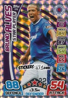 Sticker Bruno Alves - SPFL 2017-2018. Match Attax n. 170 - Topps