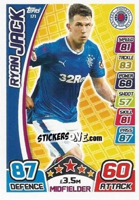 Sticker Ryan Jack - SPFL 2017-2018. Match Attax n. 171 - Topps