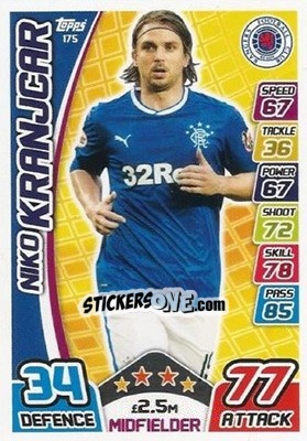 Sticker Niko Kranjcar - SPFL 2017-2018. Match Attax n. 175 - Topps