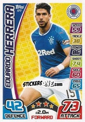 Cromo Eduardo Herrera - SPFL 2017-2018. Match Attax n. 177 - Topps