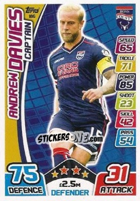 Figurina Andrew Davies - SPFL 2017-2018. Match Attax - Topps