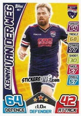 Sticker Kenny van der Weg - SPFL 2017-2018. Match Attax n. 187 - Topps