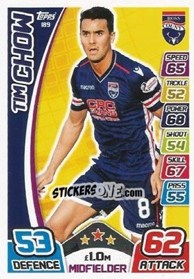 Sticker Tim Chow - SPFL 2017-2018. Match Attax n. 189 - Topps