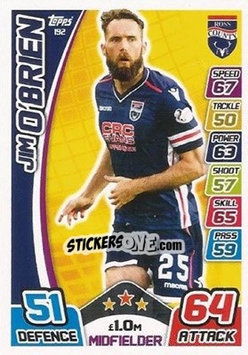 Sticker Jim O'Brien - SPFL 2017-2018. Match Attax n. 192 - Topps