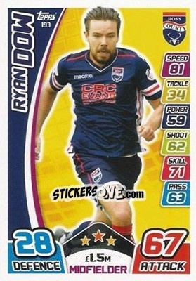 Sticker Ryan Dow - SPFL 2017-2018. Match Attax n. 193 - Topps