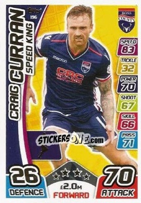 Sticker Craig Curran - SPFL 2017-2018. Match Attax n. 196 - Topps