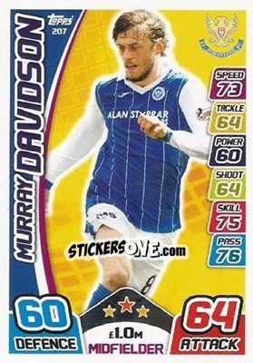 Sticker Murray Davidson - SPFL 2017-2018. Match Attax n. 207 - Topps