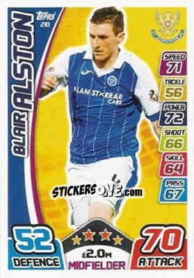 Sticker Blair Alston - SPFL 2017-2018. Match Attax n. 210 - Topps