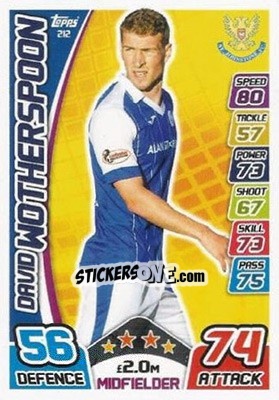 Sticker David Wotherspoon - SPFL 2017-2018. Match Attax n. 212 - Topps