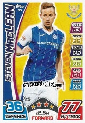 Sticker Steven MacLean - SPFL 2017-2018. Match Attax n. 215 - Topps