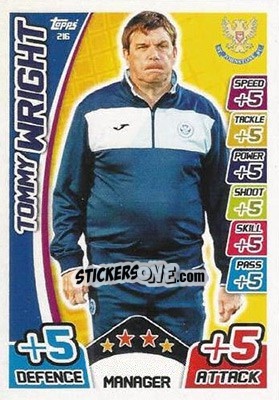 Sticker Tommy Wright - SPFL 2017-2018. Match Attax n. 216 - Topps