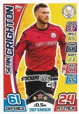 Sticker Sean Crighton - SPFL 2017-2018. Match Attax - Topps