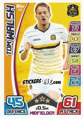 Figurina Tom Walsh - SPFL 2017-2018. Match Attax - Topps