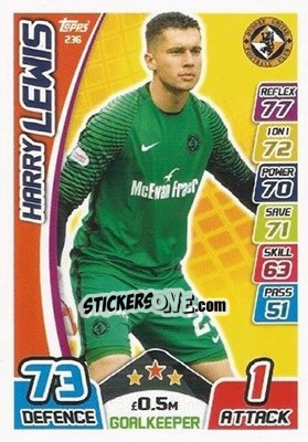 Sticker Harry Lewis - SPFL 2017-2018. Match Attax n. 236 - Topps