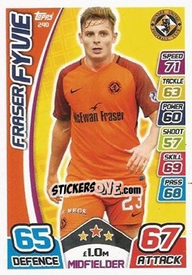 Sticker Fraser Fyvie - SPFL 2017-2018. Match Attax n. 240 - Topps