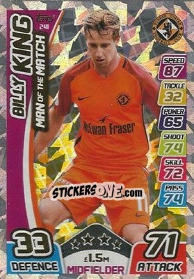 Figurina Billy King - SPFL 2017-2018. Match Attax n. 241 - Topps