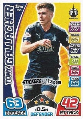 Sticker Tony Gallacher - SPFL 2017-2018. Match Attax n. 255 - Topps