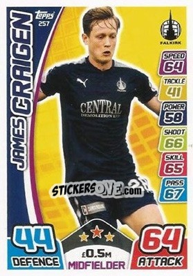 Sticker James Craigen - SPFL 2017-2018. Match Attax n. 257 - Topps