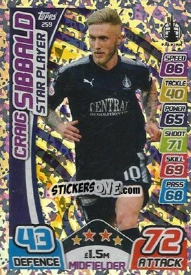 Sticker Craig Sibbald - SPFL 2017-2018. Match Attax n. 259 - Topps