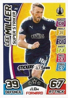 Sticker Lee Miller - SPFL 2017-2018. Match Attax n. 261 - Topps