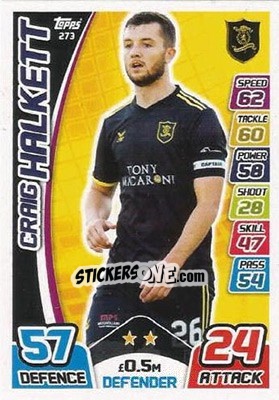 Sticker Craig Halkett - SPFL 2017-2018. Match Attax - Topps