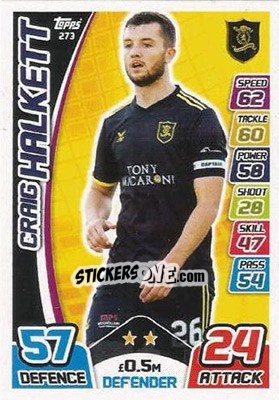 Cromo Craig Halkett - SPFL 2017-2018. Match Attax - Topps