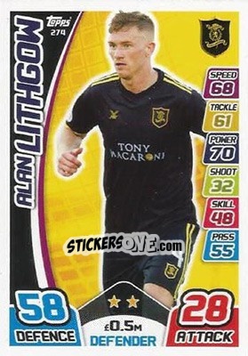 Sticker Alan Lithgow - SPFL 2017-2018. Match Attax n. 274 - Topps