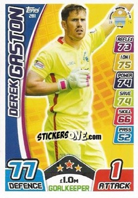 Sticker Derek Gaston - SPFL 2017-2018. Match Attax n. 281 - Topps