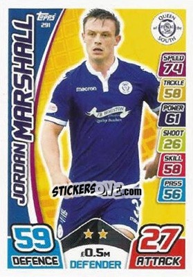 Sticker Jordan Marshall - SPFL 2017-2018. Match Attax n. 291 - Topps