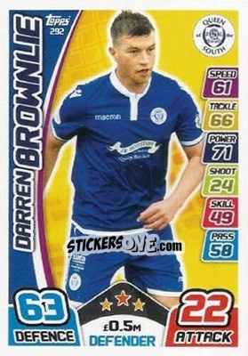 Sticker Darren Brownlie - SPFL 2017-2018. Match Attax n. 292 - Topps