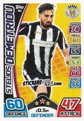 Sticker Stelios Demetriou - SPFL 2017-2018. Match Attax n. 301 - Topps