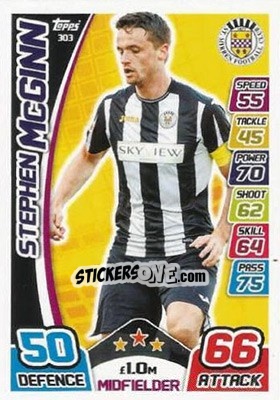 Sticker Stephen McGinn - SPFL 2017-2018. Match Attax n. 303 - Topps