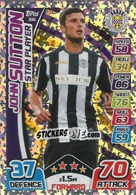 Sticker John Sutton - SPFL 2017-2018. Match Attax n. 306 - Topps