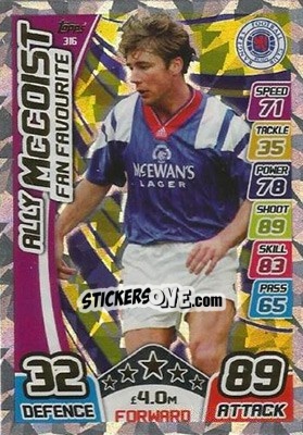Sticker Ally McCoist - SPFL 2017-2018. Match Attax n. 316 - Topps