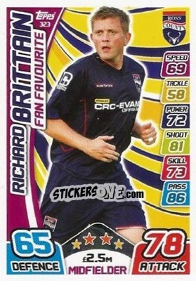 Sticker Richard Brittain - SPFL 2017-2018. Match Attax n. 323 - Topps