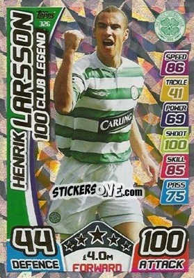 Sticker Henrik Larsson - SPFL 2017-2018. Match Attax n. 326 - Topps