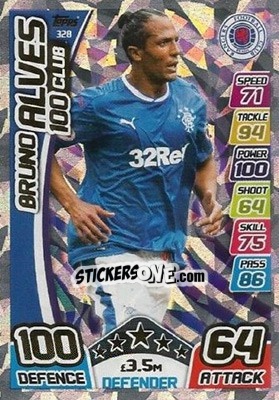 Sticker Bruno Alves - SPFL 2017-2018. Match Attax n. 328 - Topps